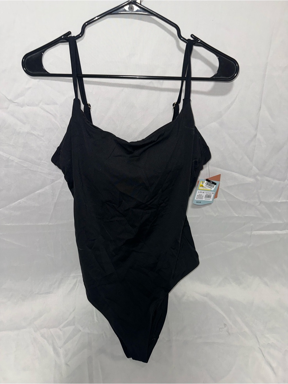 Shade & Shore Black One-Piece Swimsuit with Adjustable Straps